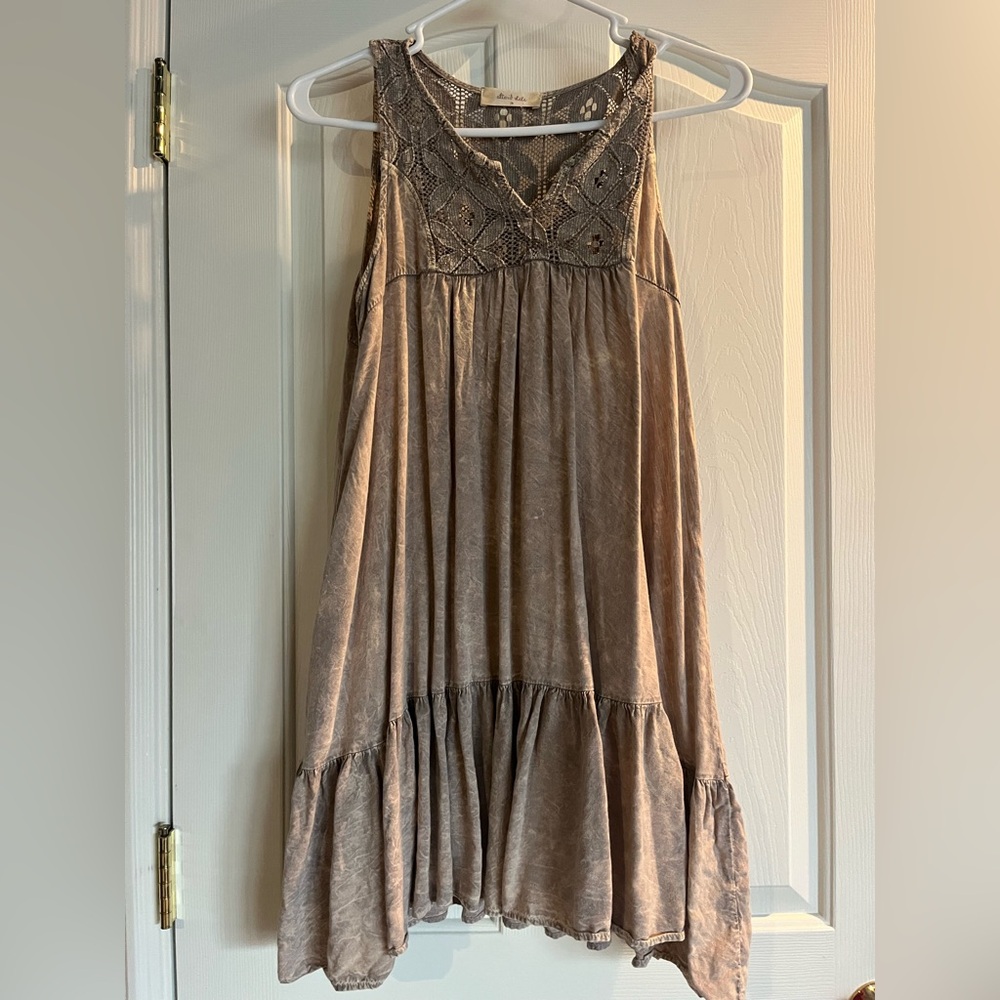 Altar'd State Gray Lace Knit Top